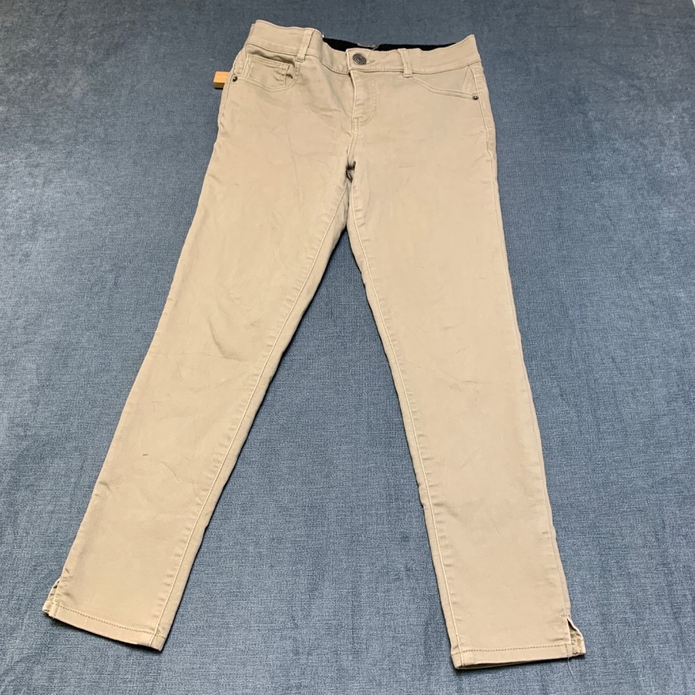 G.H Bass & Co. Skinny Jeans Womens 4 Beige Denim Side Slit Regular Fit Outdoor